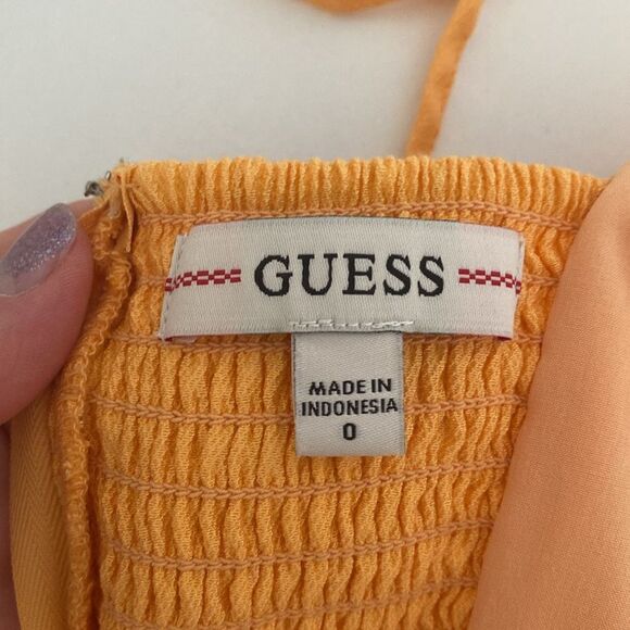 Guess Creamsicle Kiki Mini Ruched Dress Size 0 - Picture 9 of 14